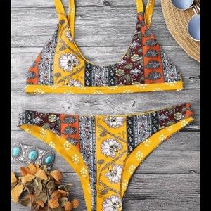 Patchwork Multi-colored Bikini Set